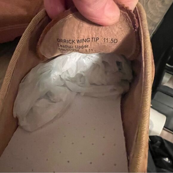 Polo Ralph Lauren Tan Orrick wing tip oxford Brogue Brown Leather shoe 11.5 - Picture 7 of 11